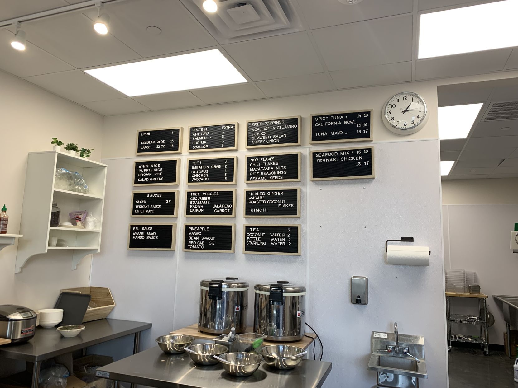 Poke Bar menu boards